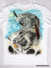 мужская футболка волк-воин
